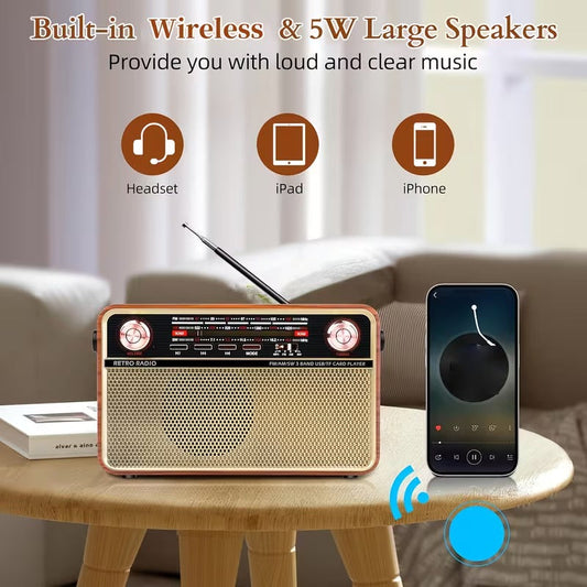 Portable AM/FM/SW Radio with USB/TF/AUX-1