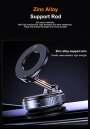 Universal 360 Rotate Vacuum Suction Cup Metal Phone Holder Zinc Alloy Magnetic Adsorption for Gym Car Wall Glass
