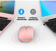 Wireless 2.4GHz and Bluetooth 5.2 Type-C Rechargeable Slim Mouse