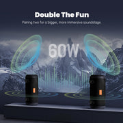 WHALE – Bluetooth IPX7 Waterproof Portable Outdoor Speaker with 30W Stereo Sound and USB Charge Out