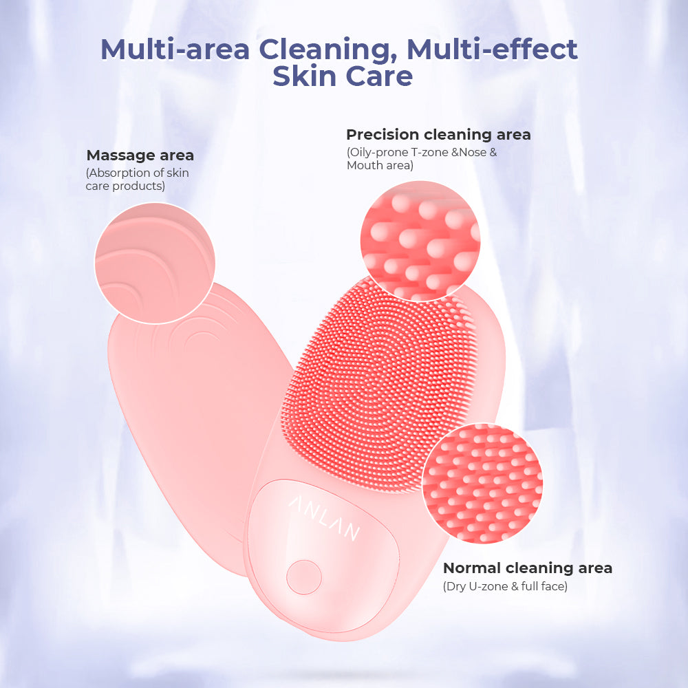 Waterproof Electric Silicone Facial Cleansing Brush with Vibration Massage - Access TechTronics