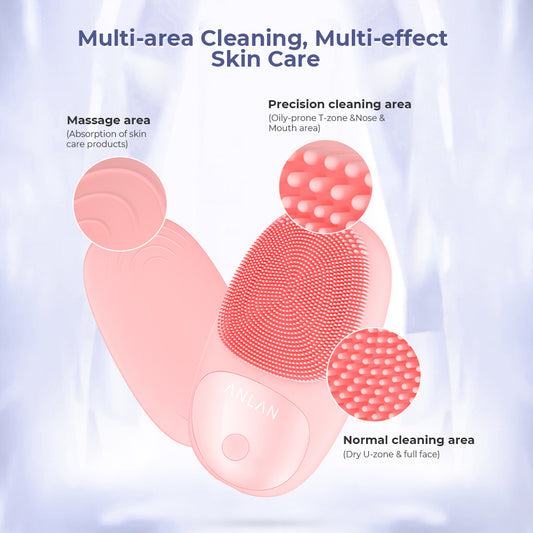 Waterproof Electric Silicone Facial Cleansing Brush with Vibration Massage - Access TechTronics