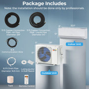 Eco Mini Split AC/Heater: R32 and Inverter - 12000BTU 24 SEER2 115V WiFi