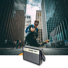 Portable Bluetooth Speaker with Retro Lychee Pattern (Black)-1