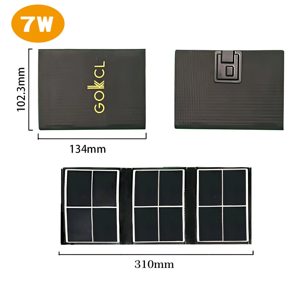 Portable Solar Charger, Waterproof High-Efficiency Monocrystalline Panel for Camping, Hiking, Travel & Emergency Power